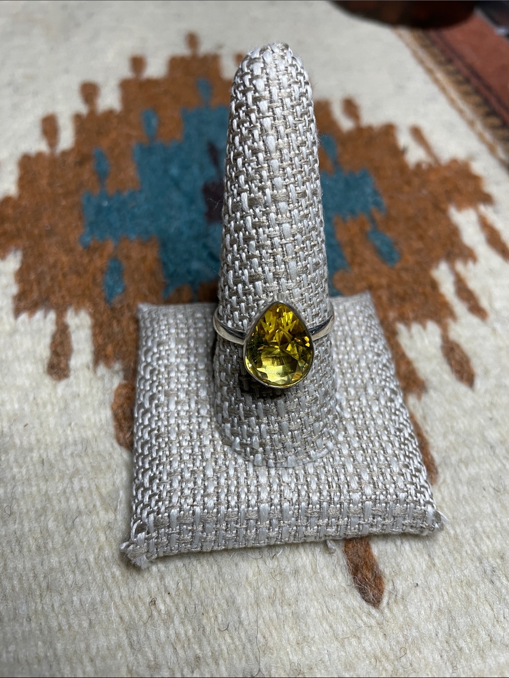 Estate find: Citrine and 925 stamped silver Adjustable Ring beautiful! See Pics - Picture 7 of 8